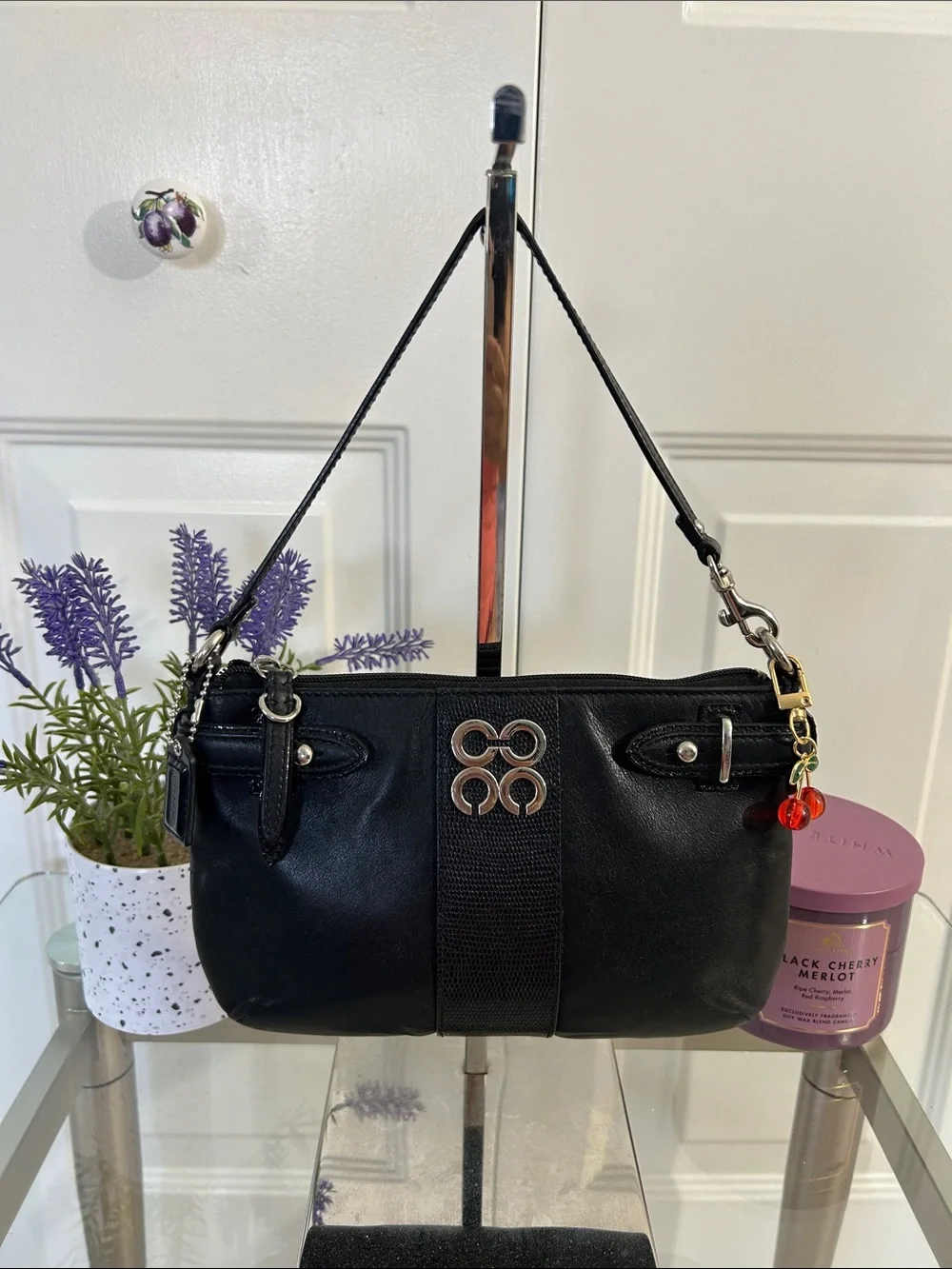 Coach Vintage Black Mini Bag with Silver Accents